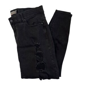 Torrid Bombshell Skinny Distressed Ripped Black Jeans, Torrid Size 20R 147